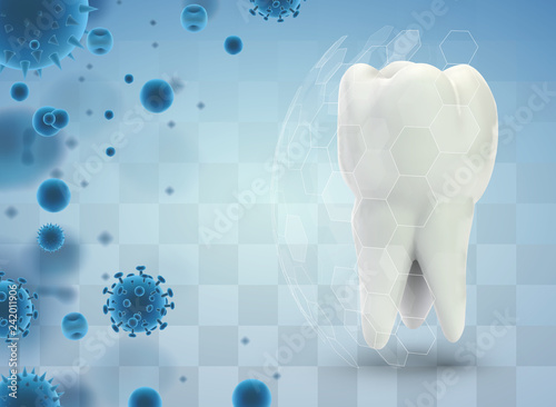 protection of teeth from caries and diseases. vector template