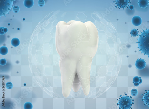 protection of teeth from caries and diseases. vector template
