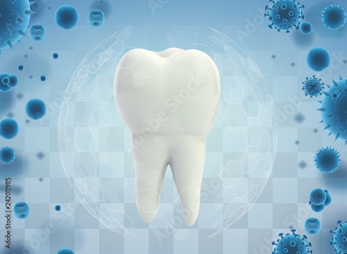 protection of teeth from caries and diseases. vector template