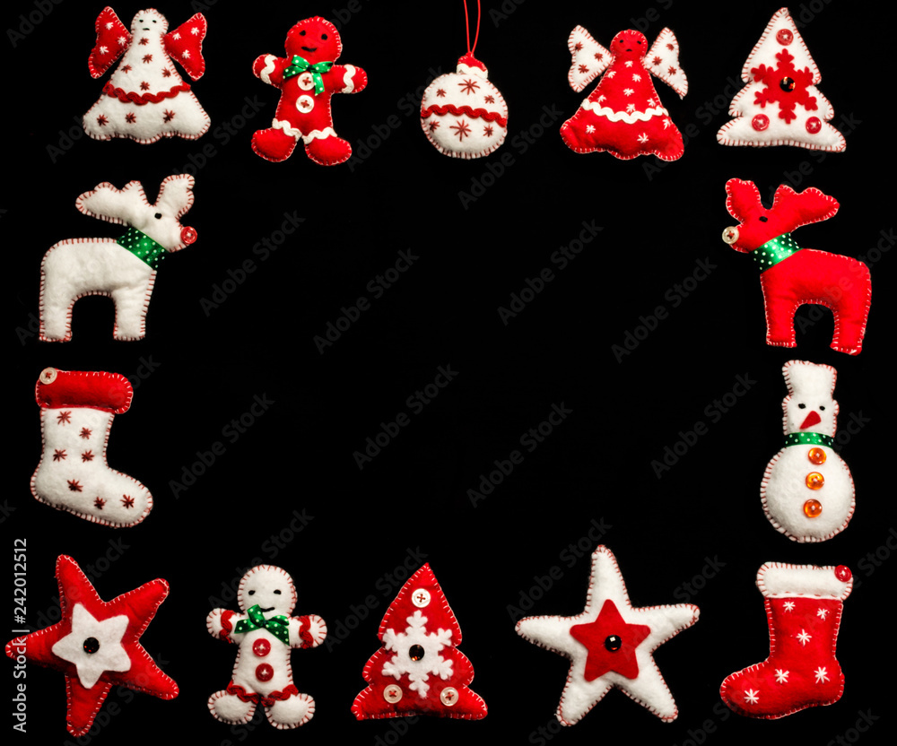Christmas toy made of felt, frame Christmas toy made of felt, frame
