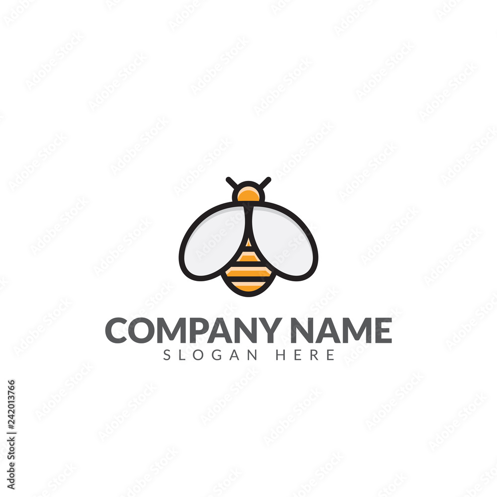 Honeybee logo template vector design