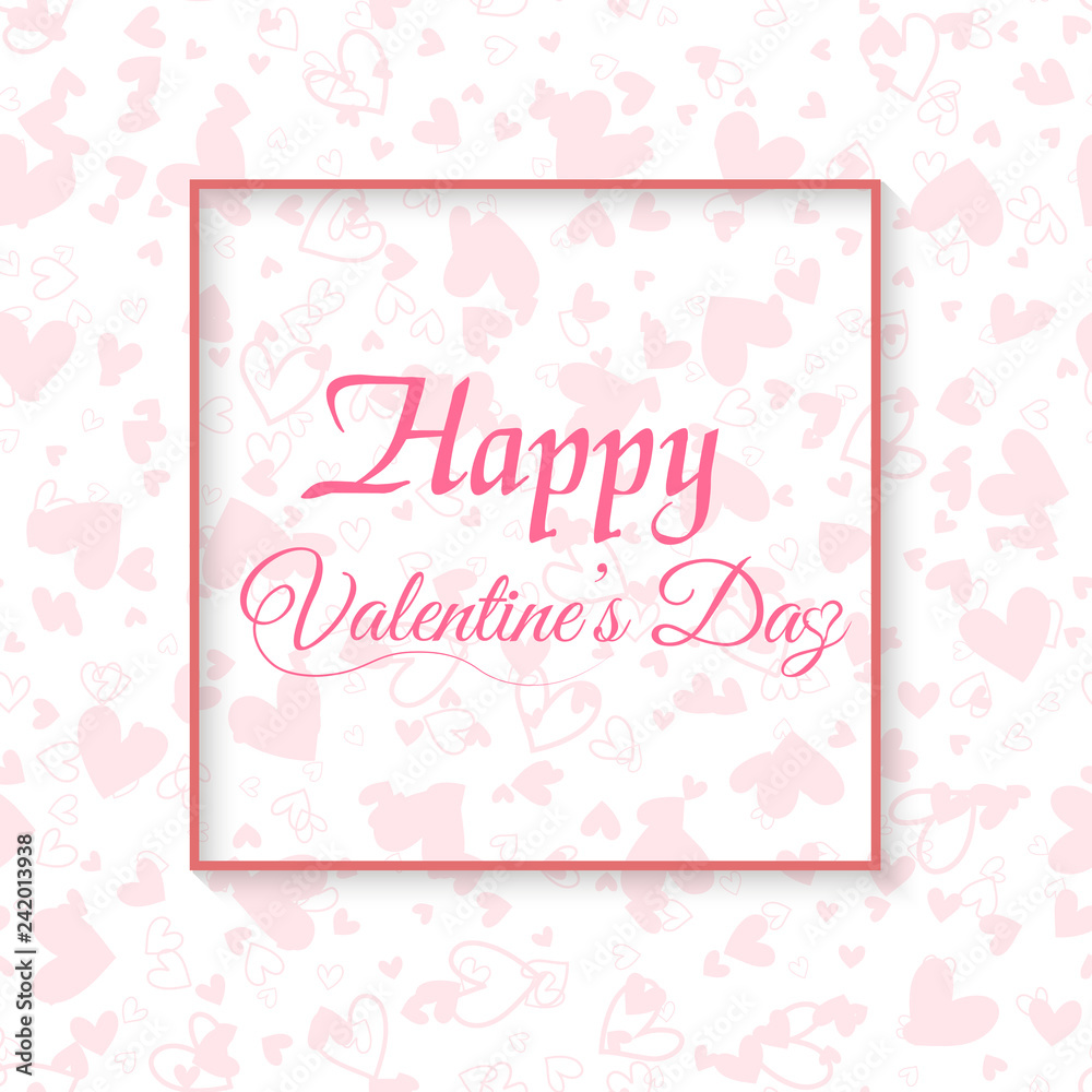 Happy Valentine's day greeting card with red hearts. Vector Happy Valentine's day greeting card with red hearts. Vector