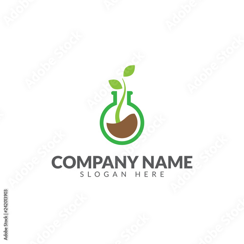 Growth green lab logo vector design template
