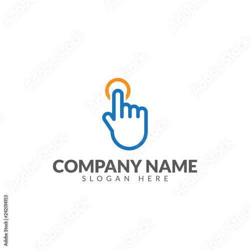 Touch logo, hand touch logo vector design template
