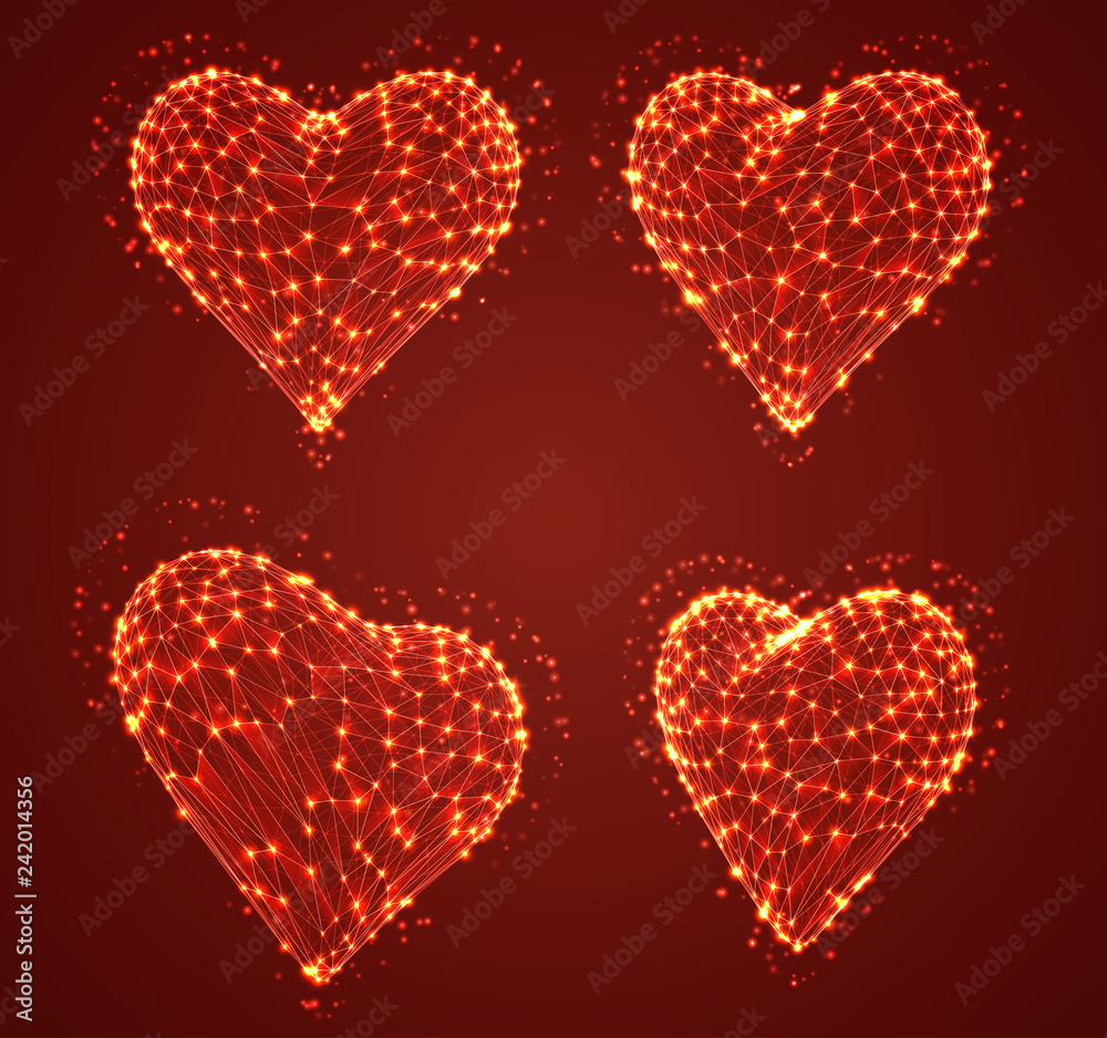 set of vector bulk hearts for medicine and holiday set of vector bulk hearts for medicine and holiday