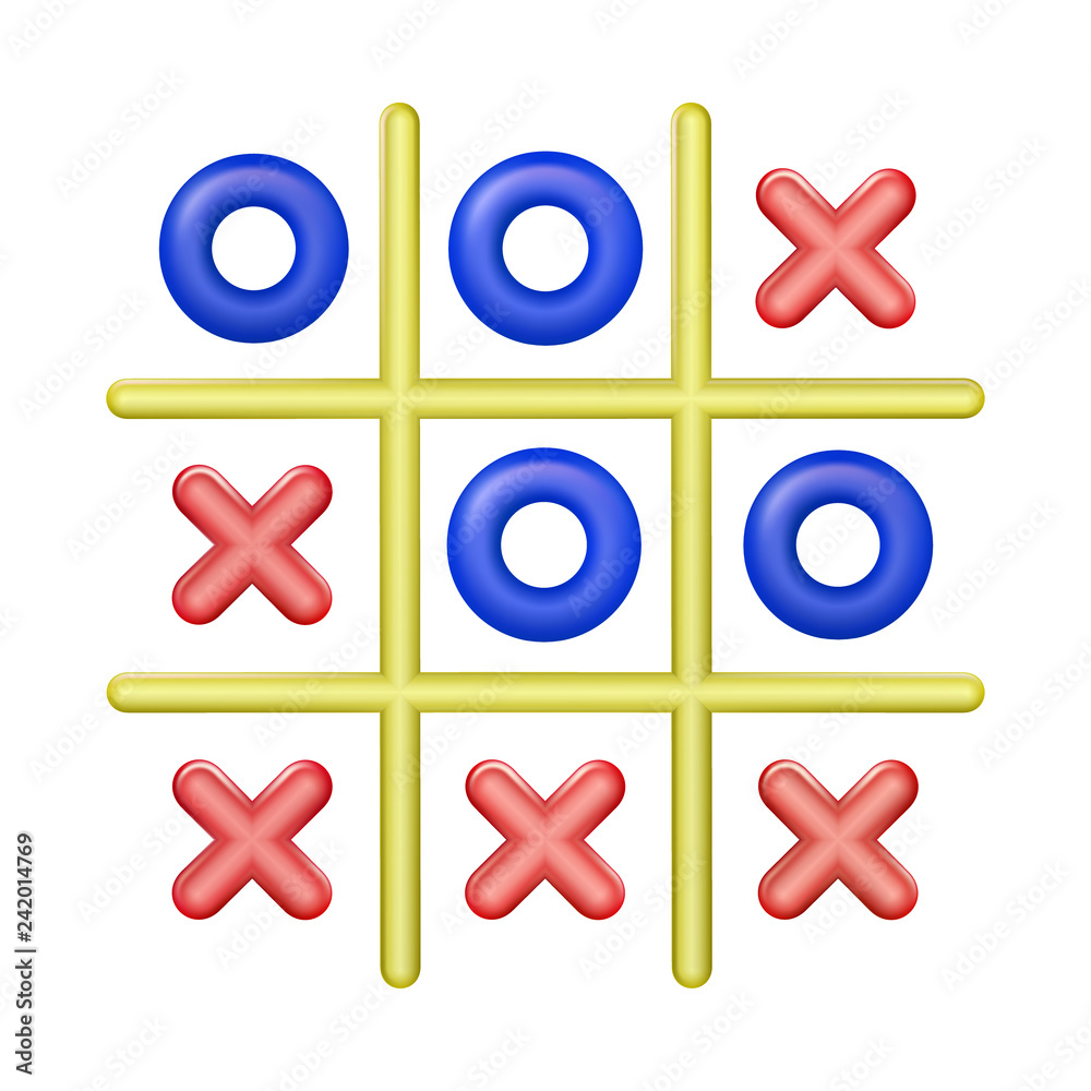 tic tac toe - blue red - optional Stock Photo - Alamy