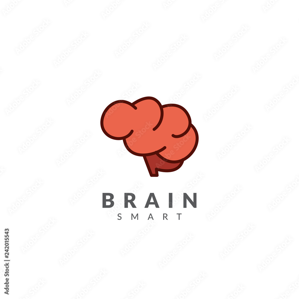 Brain logo or icon, brain view from side, brain logo or icon vector design template Brain logo or icon, brain view from side, brain logo or icon vector design template