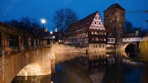 Day to night timelapse of Nuremberg, Germany photo