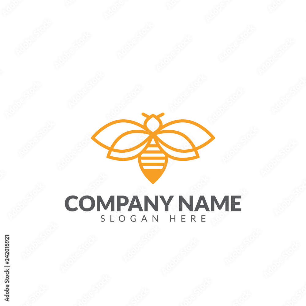 Honeybee logo template vector design Honeybee logo template vector design