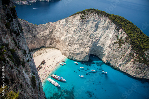 The shipwreck on the island of Zante, Greece. The view from the observation deck.