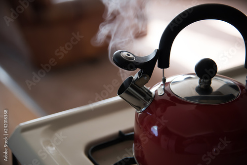 Photography teapot steaming