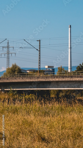 Smartphone HD wallpaper of beautiful view of the railway bridge Plattling - Isar - Bavaria - Germany