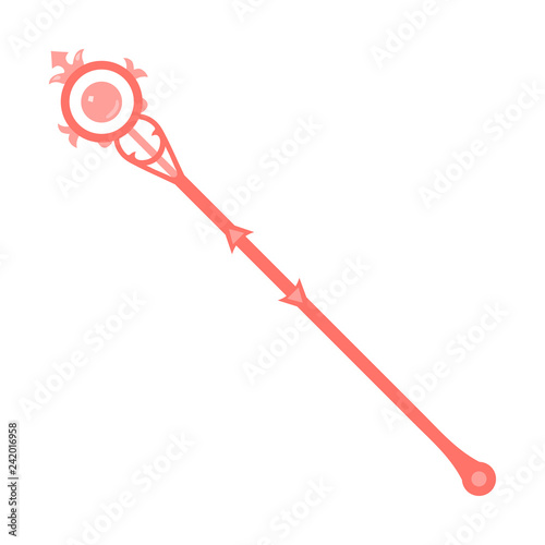 Magic Staff isolated on white background. Wizard Items. Vector Illustration for Your Design, Game, Card, Web.