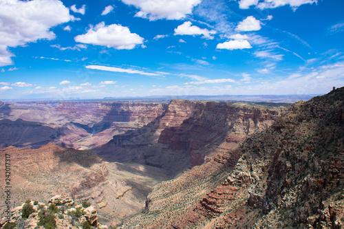 Daytime view of the South Rim of the Grand Canyon National Park in Arizona