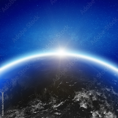 Fototapeta Naklejka Na Ścianę i Meble -  Aero space planet Earth horizon