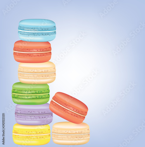 Macaroons background. vector illustration