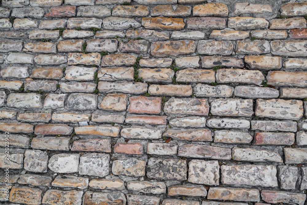 Texture of ancient stone floor tiles in Jerusalem