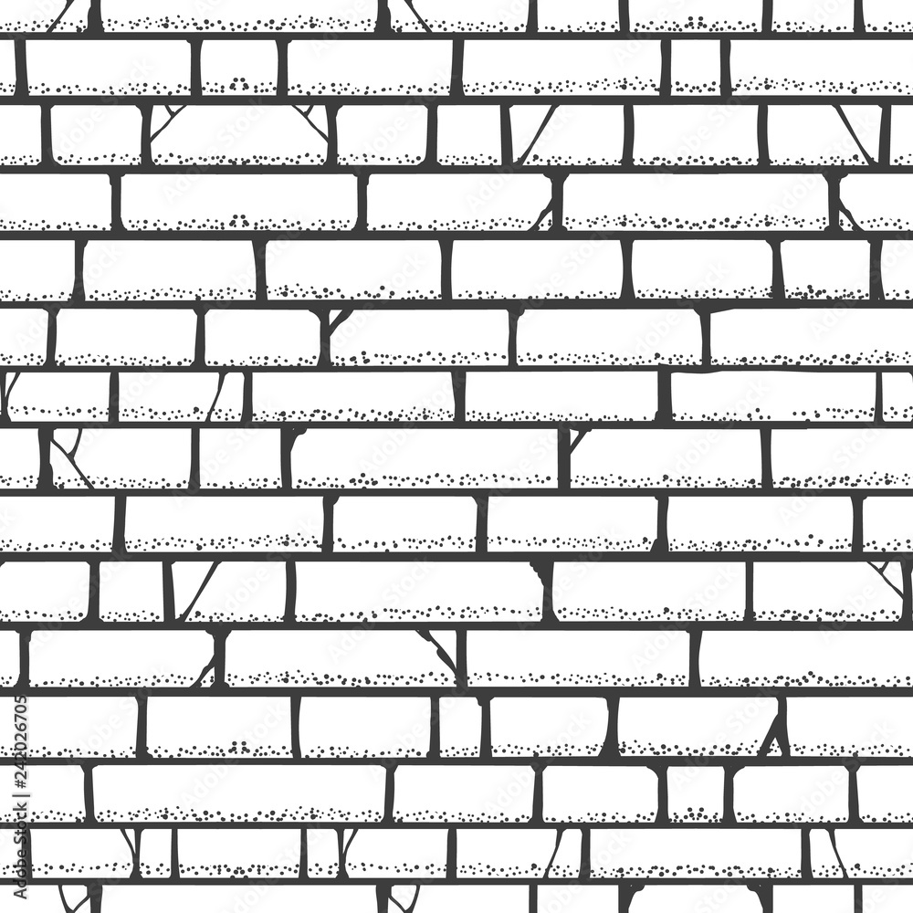 Ancient Brick Wall Background. Shabby Brick Wall Sketch Pattern Stock Image  - Image of drawing, grunge: 75394293