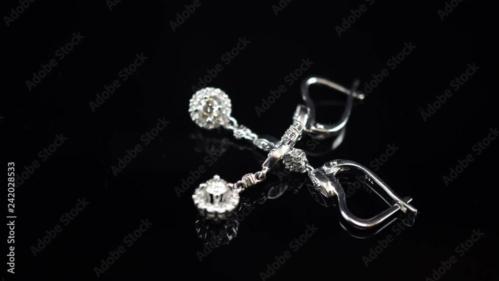 Handcrafted platinum body diamond earrings. 4K Handcrafted platinum body diamond earrings. 4K