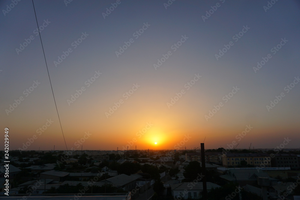 Naklejka premium ウズベキスタンの夕焼け