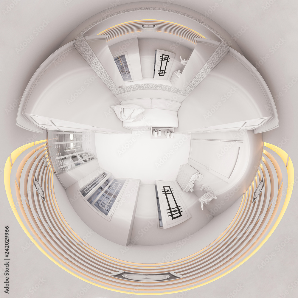 Fototapeta premium 3d render hall interior design in classic style