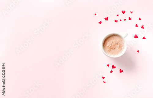 Coffee with red hearts