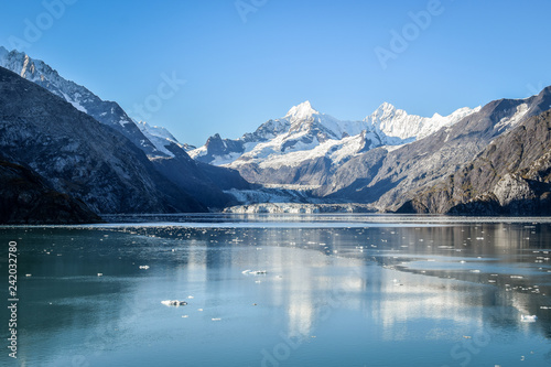 Johns Hopkins Glacier in the Glacier Bay National Park and Preserve, Alaska in October 2017