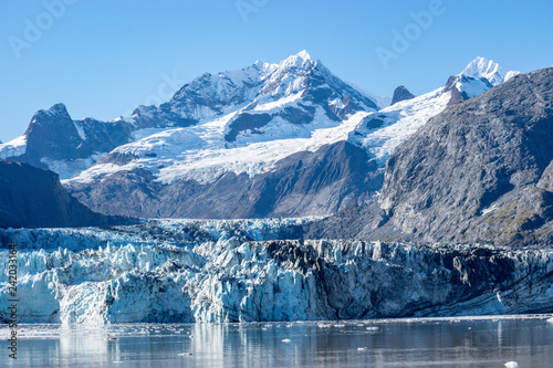 Section of the Johns Hopkins Glacier in Alaska with Lituya Mountain and Mount Salisbury in background