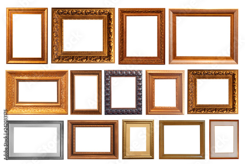 Vintage frames, pictures isolated.