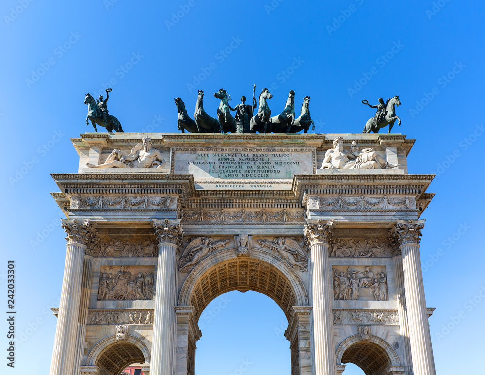 Triumphal arch, The Arch of Peace, Milan, Italy