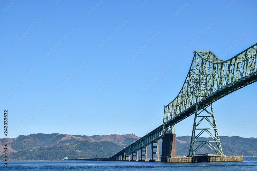 The Astoria-Megler Bridge between Washington State and Oregon in the United States