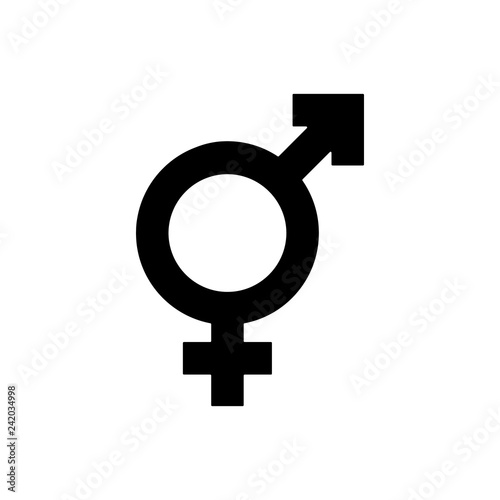 female and male sign on white background