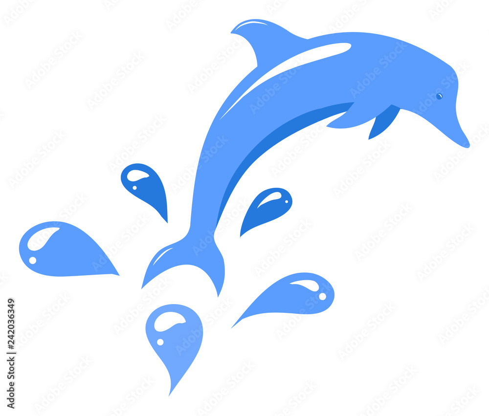 Fototapeta premium Simple drawing of a dolphin