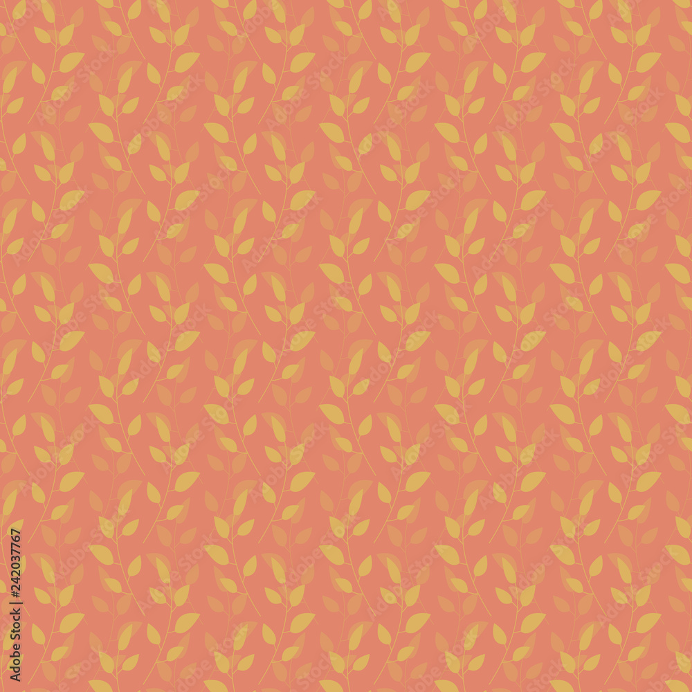 Vector seamless pattern. Illustration of a spring endless background in twigs in perfectly matched colors. Stylish texture with silhouettes of plants for print. Surface repeat design. Vector seamless pattern. Illustration of a spring endless background in twigs in perfectly matched colors. Stylish texture with silhouettes of plants for print. Surface repeat design.
