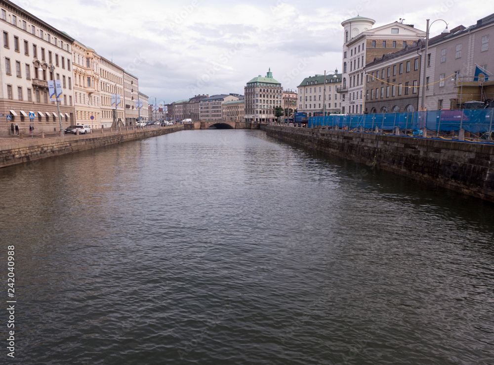 Ein Kanal im Stadtzentrum von Göteborg Schweden