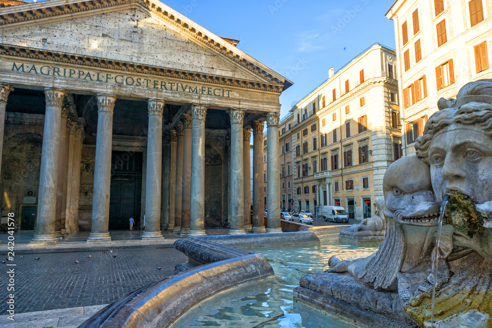 Facade of Pantheon in Rome