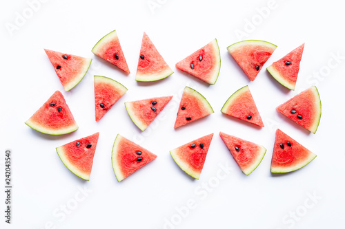 Pieces of watermelon  on white