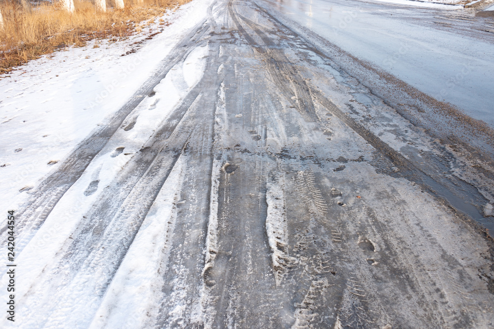 dirty snowy streets of the city dirty snowy streets of the city