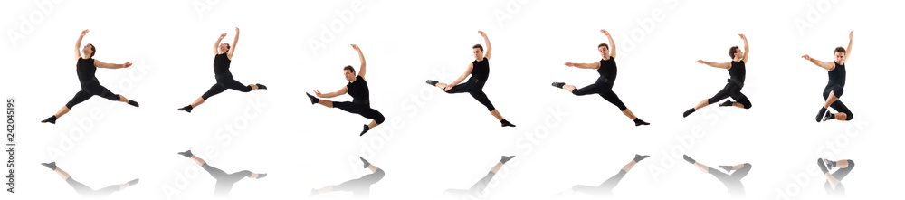 Fototapeta premium The young dancer isolated on the white