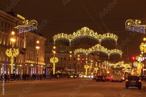 Festive illuminations in the streets of the city © Anna