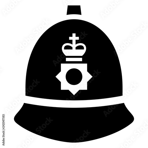 English bobby police helmet icon