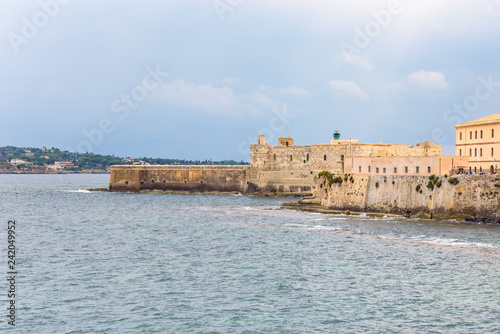 Waterfront with Maniace Castle on Ortygia Island in Syracuse