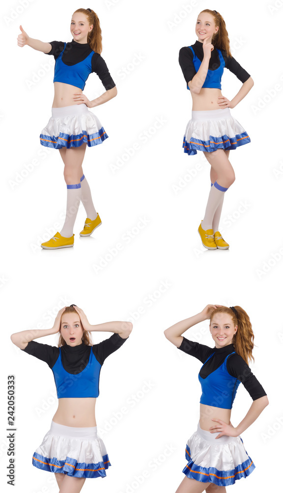 Cheerleader isolated on the white background Cheerleader isolated on the white background