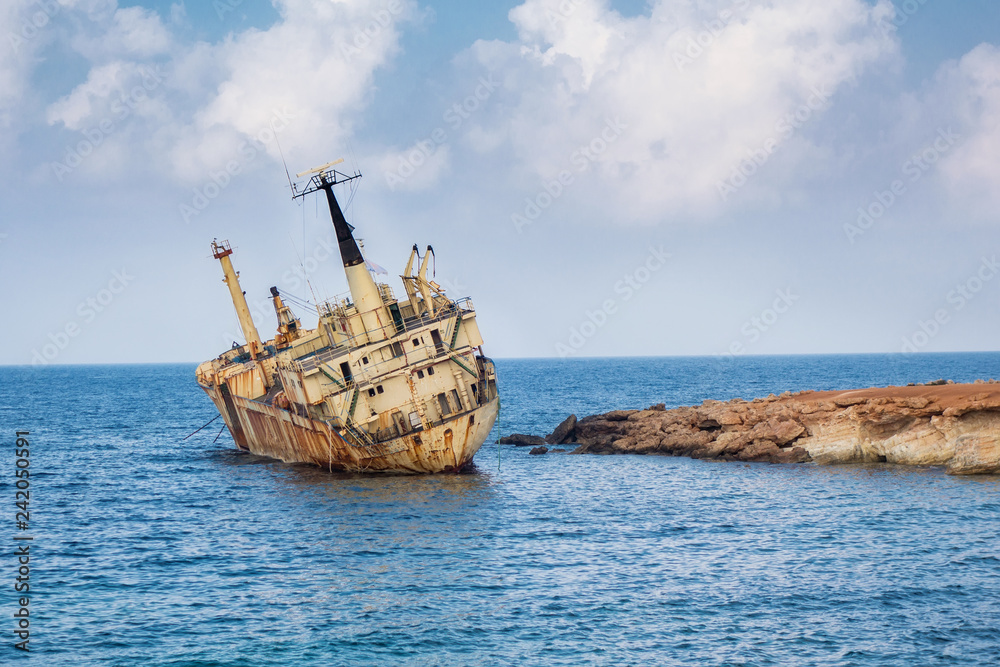 An old shipwreck near Cyprus, Paphos area