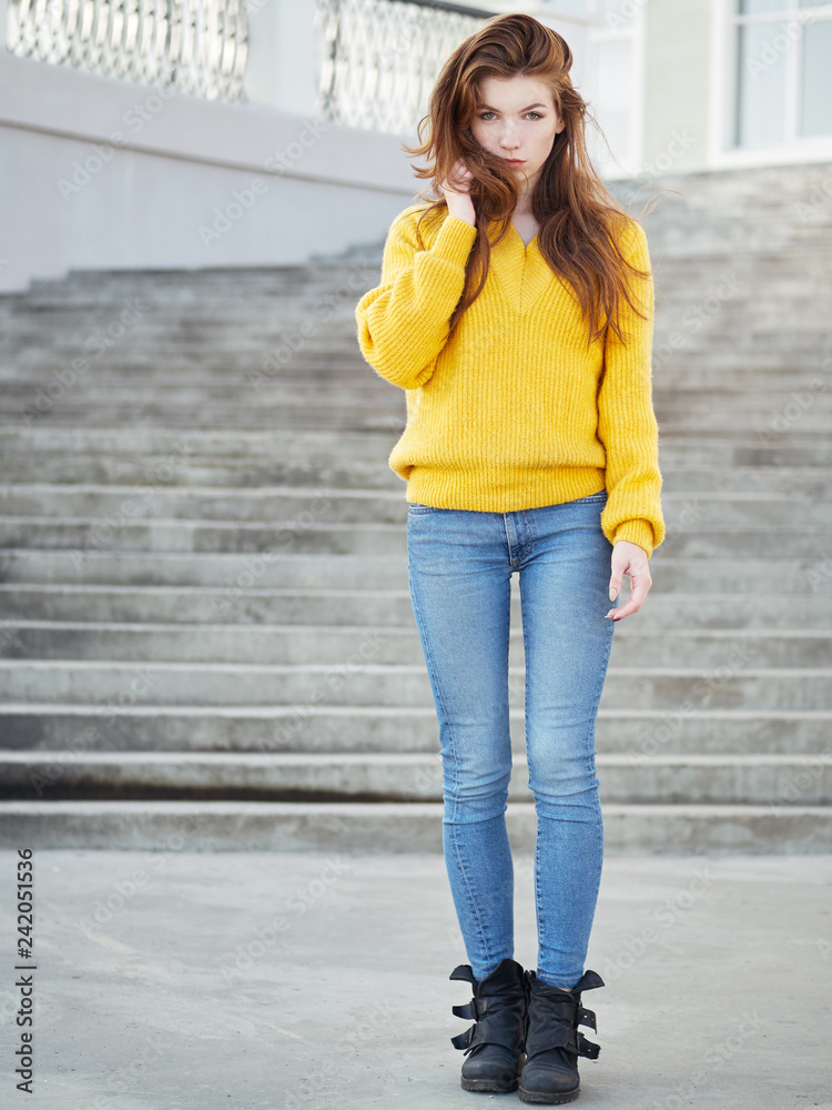 body shot of fabulous redhead woman 