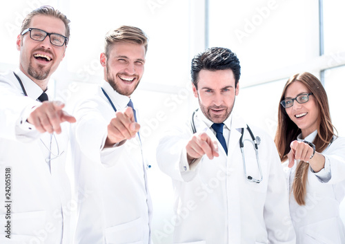 Fototapeta Naklejka Na Ścianę i Meble -  group of doctors pointing their finger at you
