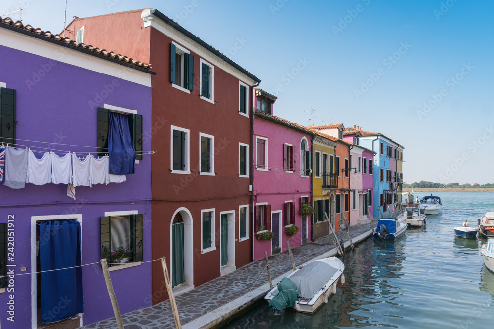 Burano colourful street, Italy