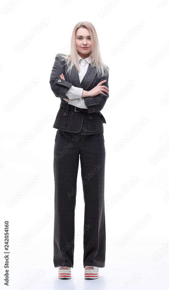 full-length portrait of young business woman full-length portrait of young business woman