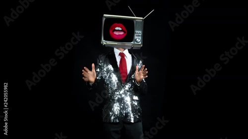tv head television sexy man performer lips showman