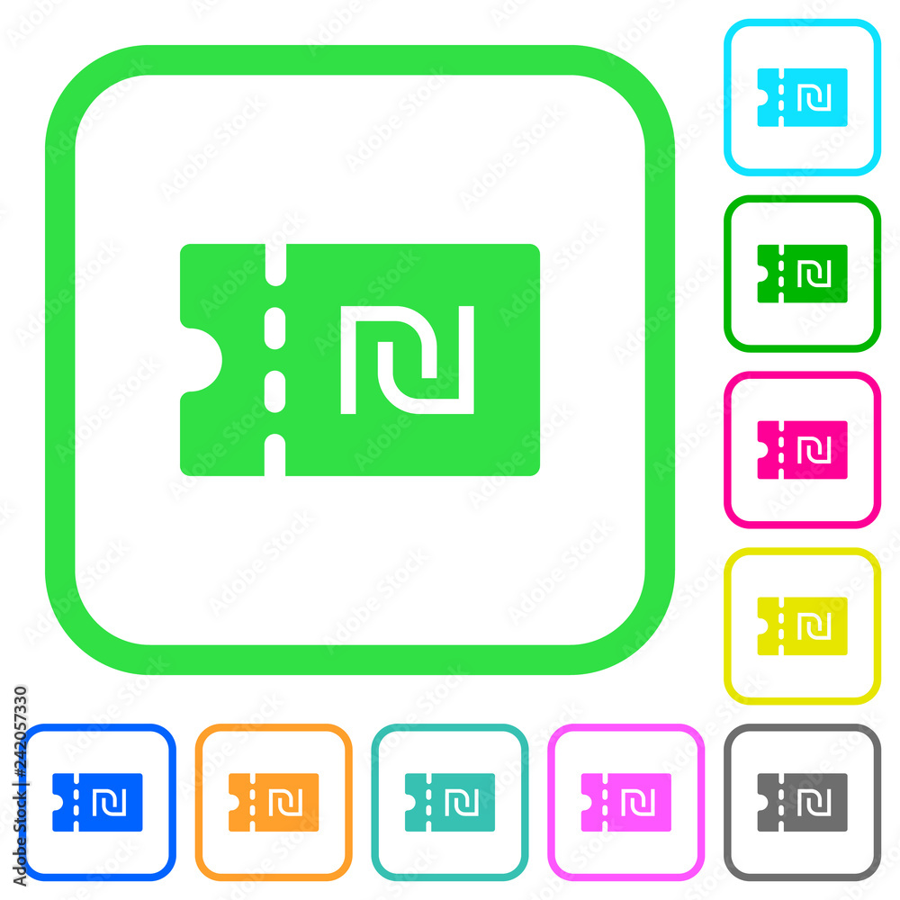New Shekel discount coupon vivid colored flat icons New Shekel discount coupon vivid colored flat icons